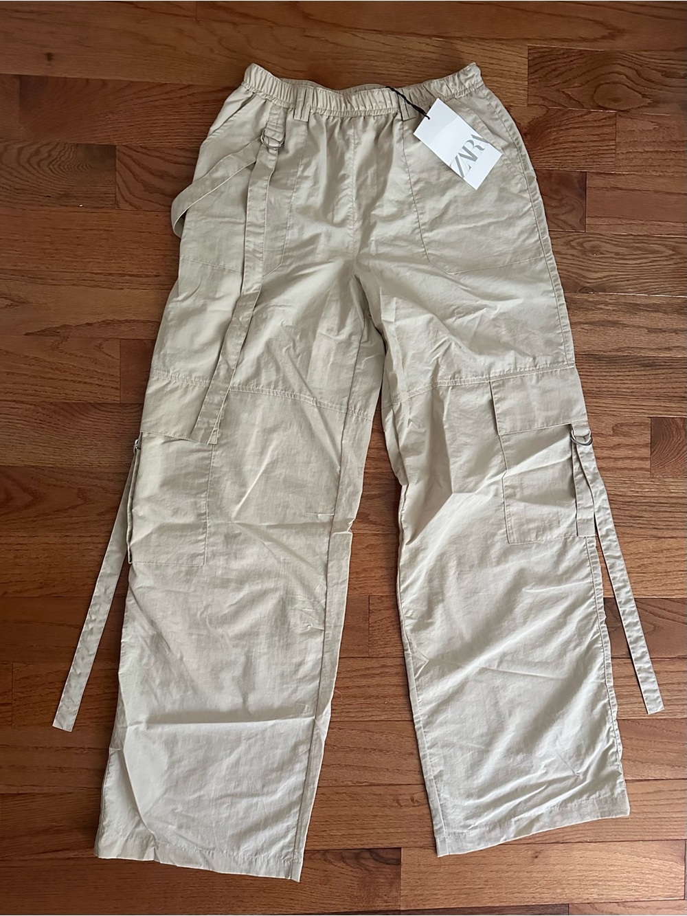NWT Zara Beige Cargo Utility Pants